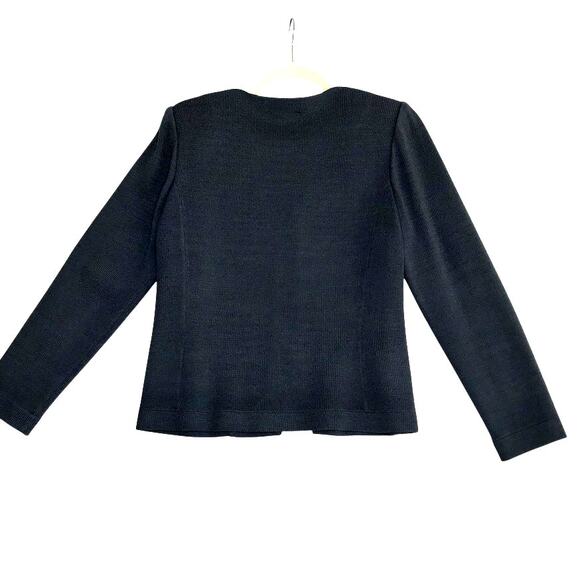 CZERNY Wool Blend Cardigan Women M Gray Elegant Feminine Classic Retro Made USA - Picture 2 of 10